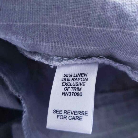 Cato Linen Blend Pants Stripe Gray White 10P Petite Summer Pants Wide Leg - Picture 7 of 7